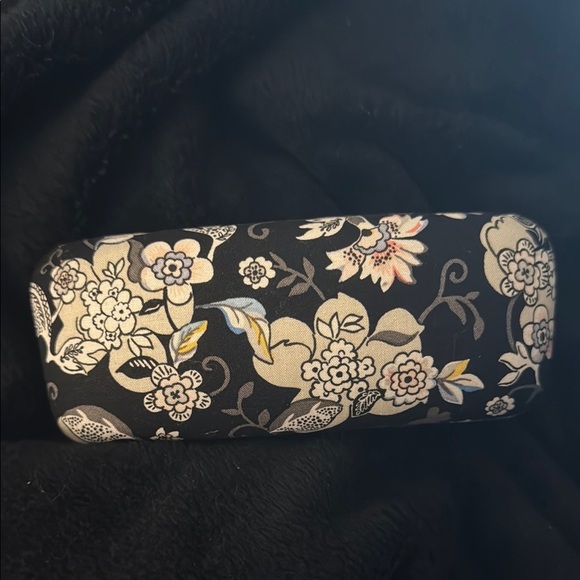 Vera Bradley Black and Cream Floral Cosmetic Bag - Picture 2 of 7